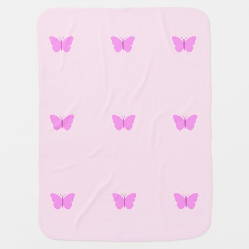 Pink Butterfly Baby Blanket