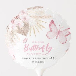 Pink Butterfly Baby Shower Balloon