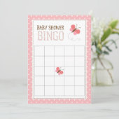 Pink Butterfly Baby Shower Bingo Card (Standing Front)