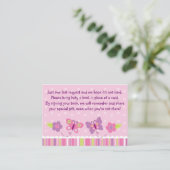 Pink Butterfly Baby Shower Book Request Cards (Standing Front)