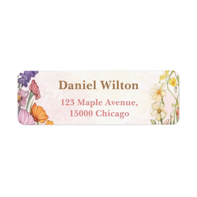 Pink Butterfly Baby Shower Floral Garden Label (Front)
