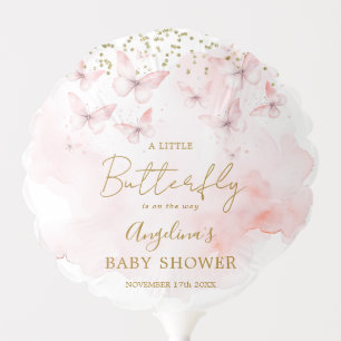 Pink Butterfly Baby Shower Girl Balloon