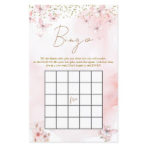 Pink Butterfly Baby Shower Girl Bingo Game