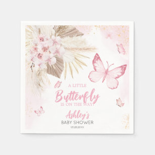 Pink Butterfly Baby Shower Napkins