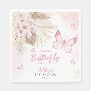 Pink Butterfly Baby Shower Napkins