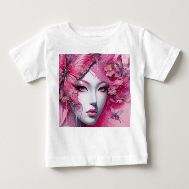 Pink Butterfly Baby T-Shirt (Front)