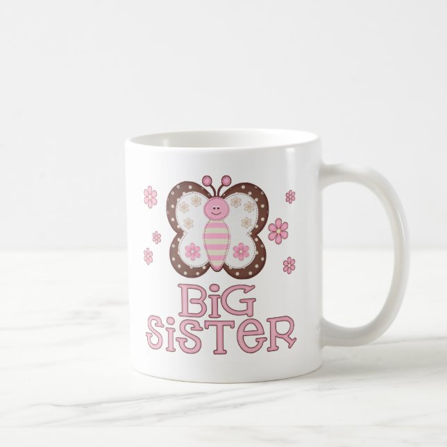 Pink Butterfly Big Sister Coffee Mug (Right)
