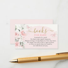 Pink Butterfly Books for Baby Girl Card