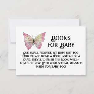 PINK Butterfly Books for Baby Watercolor Invitation