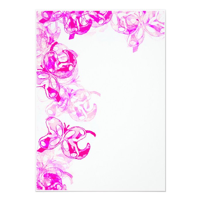 Pink Butterfly Border Announcements