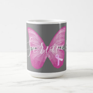 Pink Butterfly Breast Cancer Survivor Coffee Mug
