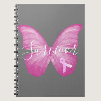 Pink Butterfly Breast Cancer Survivor Notebook