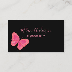 Pink Butterfly Business Card