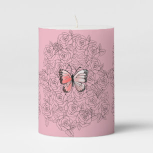 Pink Butterfly Candle