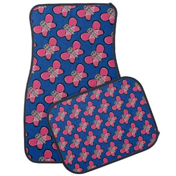 Pink Butterfly Car Floor Mats by Shenanigins at Zazzle