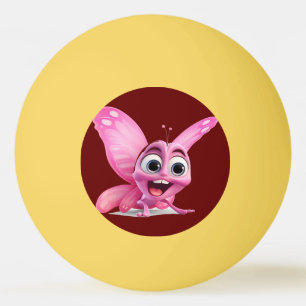 pink butterfly cartoon The smart butterfly cartoon Ping Pong Ball