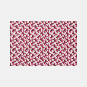 Pink Butterfly Cherry Seamless Pattern Outdoor Rug