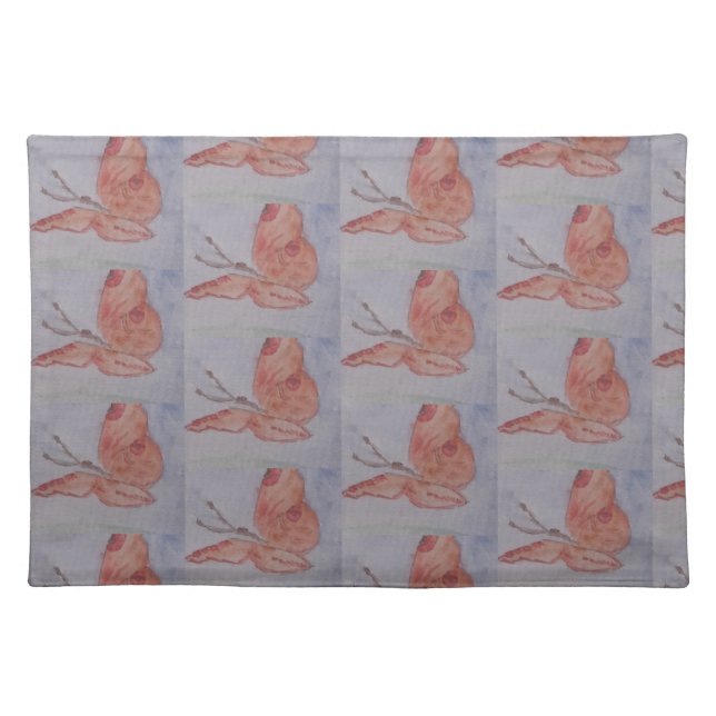 Pink Butterfly Cloth  Placemat (Front)