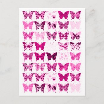 Pink Butterfly Collage Postcard by Victoreeah at Zazzle