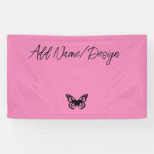 Pink Butterfly - Create Your Own (CYO) Banner