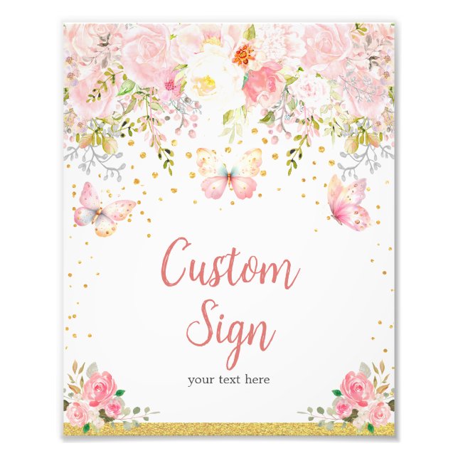 Pink butterfly Custom Sign (Front)