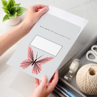 Pink Butterfly Design Any Colour Background Envelope Mailers