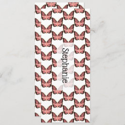 Pink Butterfly Design Bookmark