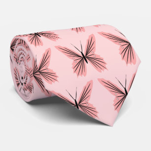 Pink Butterfly Design Neck Tie
