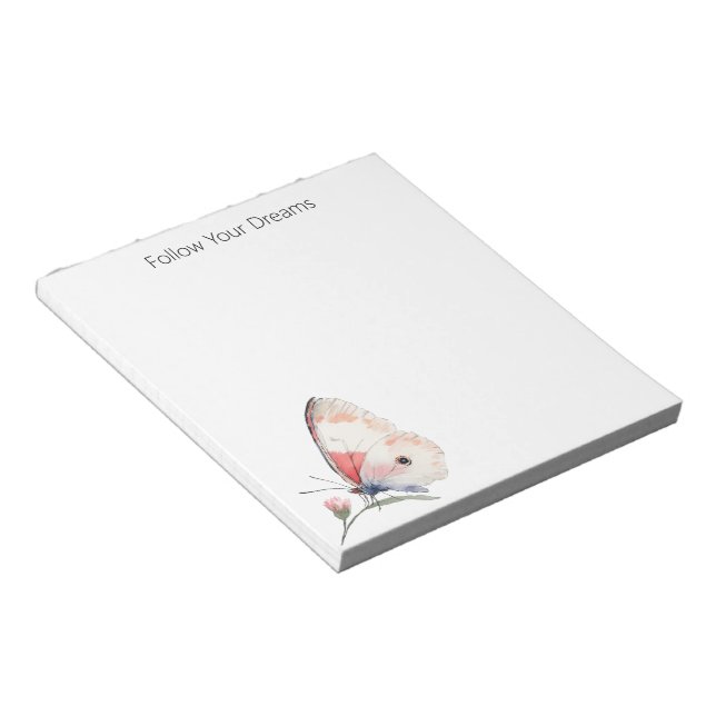 Pink Butterfly Dreams Notepad (Angled)