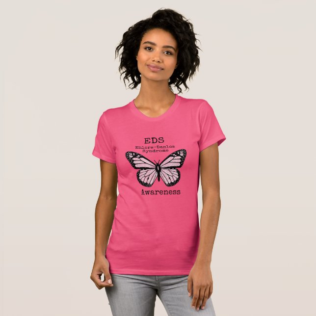Pink Butterfly EDS Awareness Shirt (Front Full)