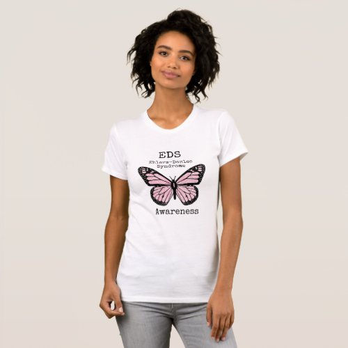 Pink Butterfly EDS Awareness Shirt