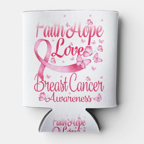 Pink Butterfly Faith Hope Love Breast Cancer Can Cooler