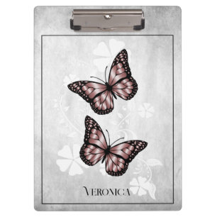 Pink Butterfly Floral Clipboard
