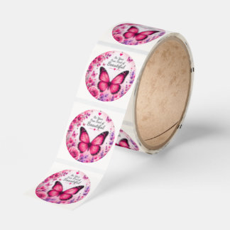 Pink Butterfly Floral Inspirational Sticker