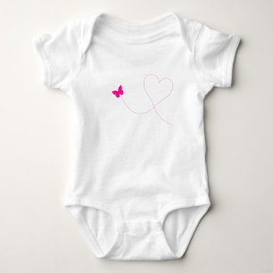 Pink Butterfly Flying Baby Bodysuit
