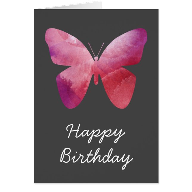 Pink butterfly freedom whimsical cards (Front)