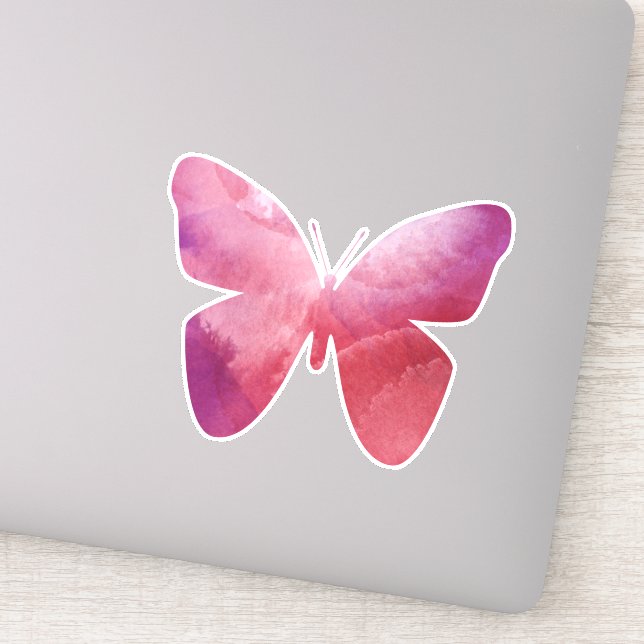 Pink butterfly freedom whimsical sticker (Detail)