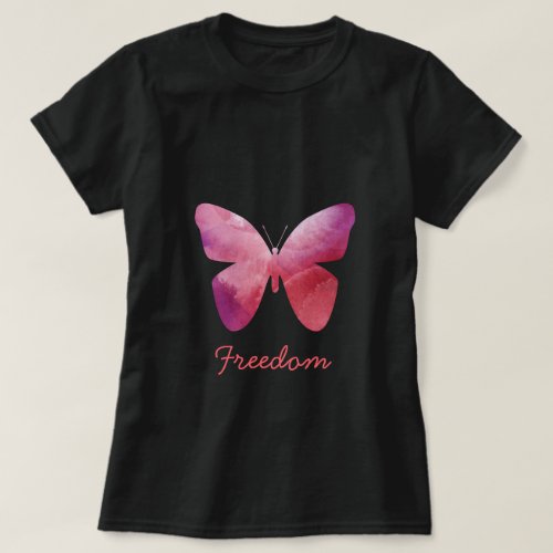 Pink butterfly freedom whimsical T_Shirt