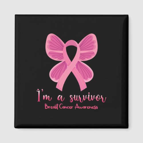 Pink Butterfly Heart I M A Survivor Breast Cancer  Magnet