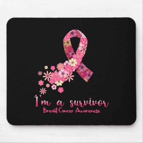 Pink Butterfly Heart Im A Survivor Breast Cancer  Mouse Pad