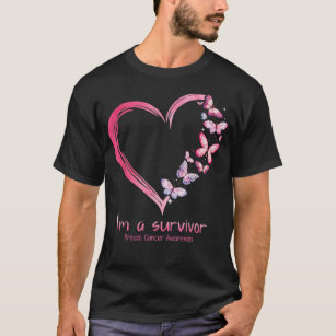 Womens Right mastectomy scar breast cancer survivor - Pink heart T Shirt  Black 2X-Large