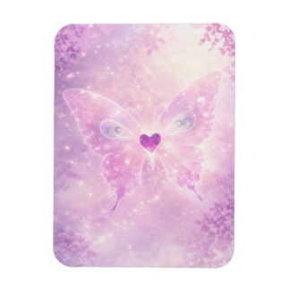 Pink Butterfly Heart Magnet