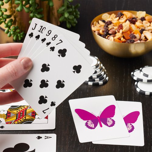 Pink Butterfly Insect Playing Cards