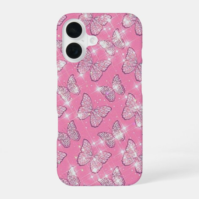 Pink Butterfly iPhone Case (Back)