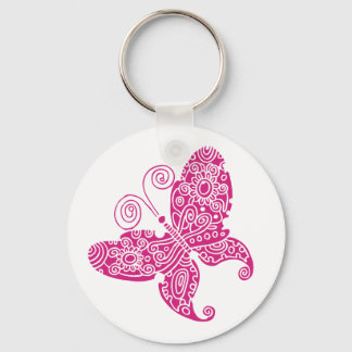Pink Butterfly Keychain