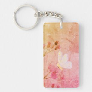 Pink butterfly keychain