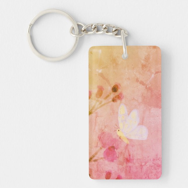 Pink butterfly keychain (Front)