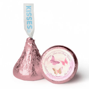 Pink Butterfly Kisses and Baby Wishes Baby Shower Hershey®'s Kisses®