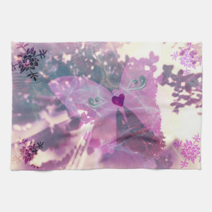Pink Butterfly Kitchen Towel