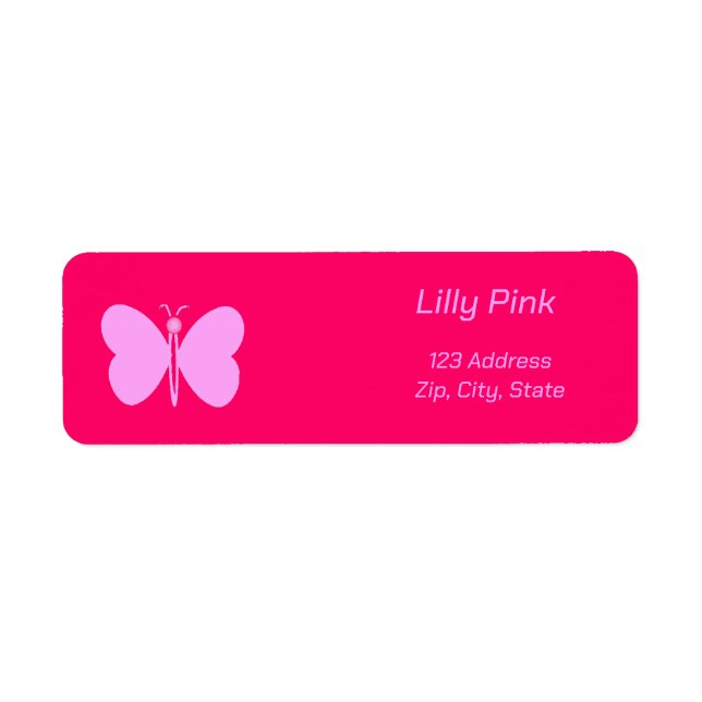 pink butterfly   label (Front)